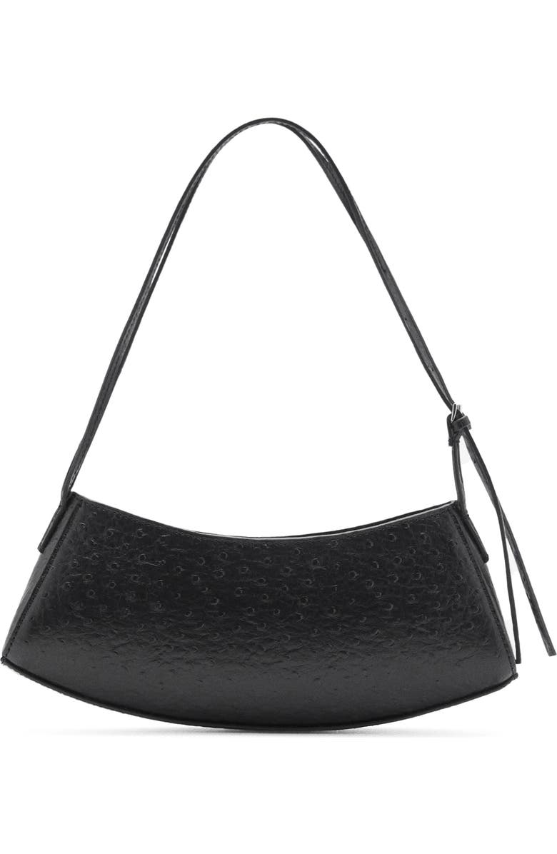 MANGO Oval Textured Faux Leather Shoulder Bag, Main, color,
