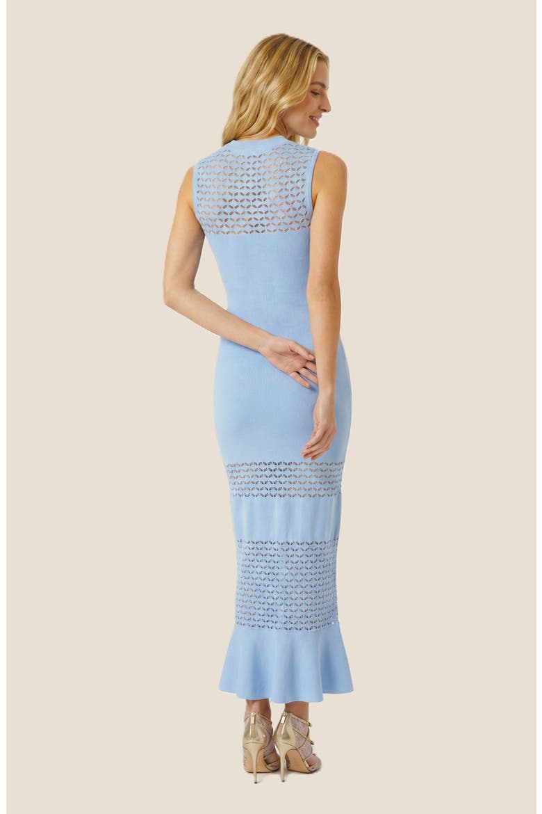 Sleeveless Mesh Detail Knit Dress, Alternate, color, Blue