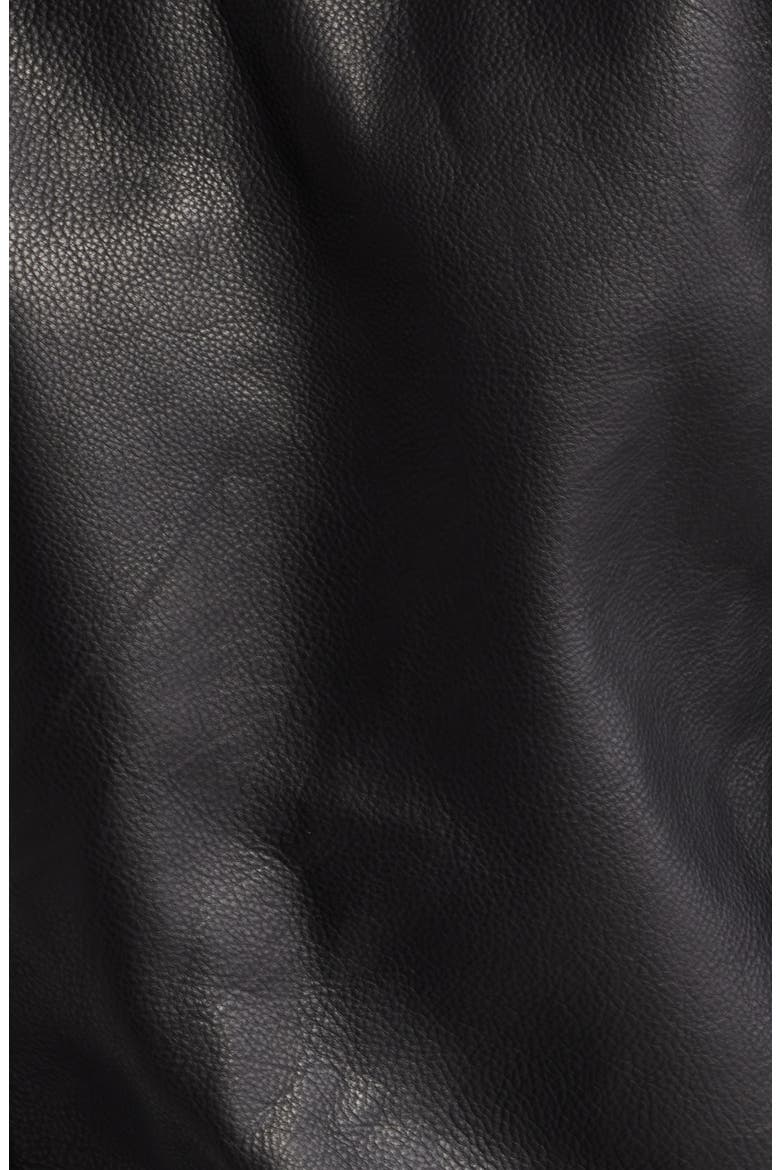 Leather Trucker Jacket, Alternate, color, BLACK