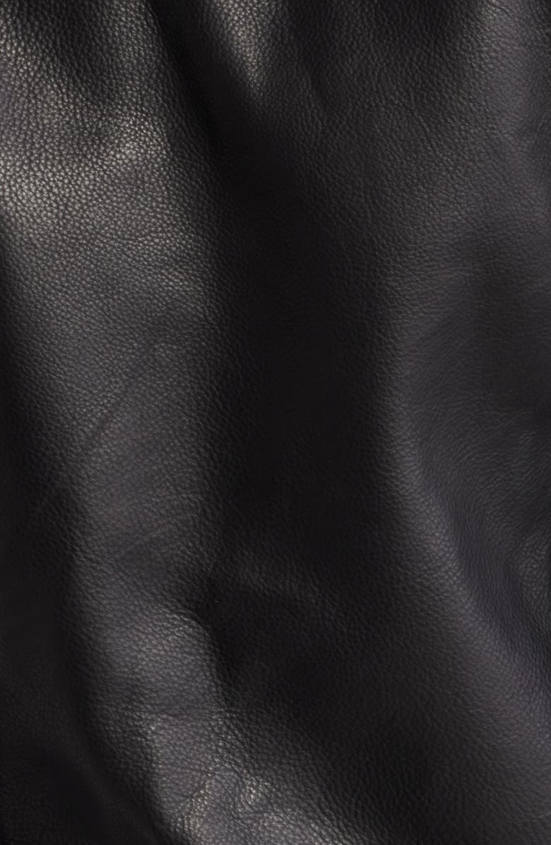 Schott NYC Leather Trucker Jacket, Alternate, color, Black