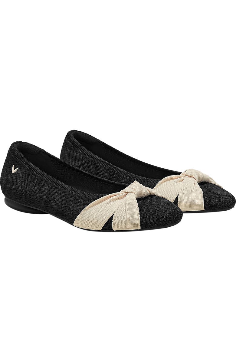 VIVAIA Almond-Toe Knotted Flats, Main, color, Black