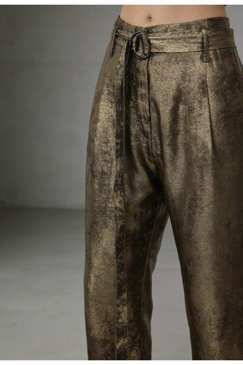 High Waisted Pant, Alternate, color, Burnt Gold