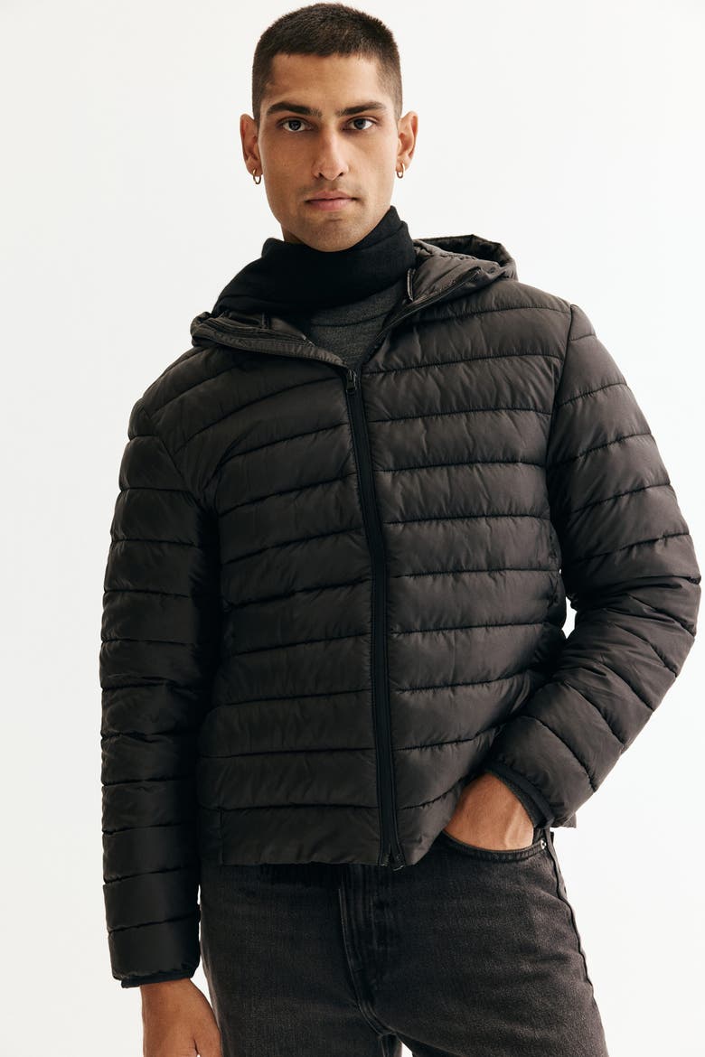 Slim-Fit Lightweight Puffer Jacket, Alternate, color, Black