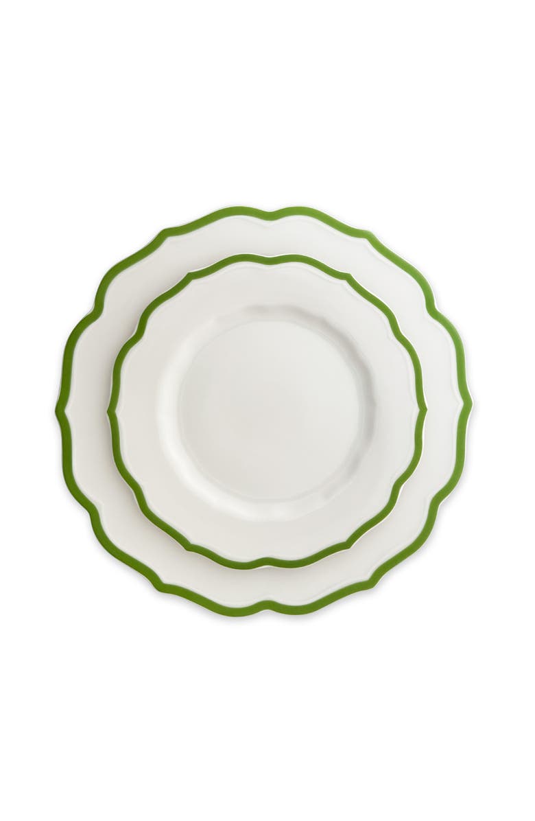 Caskata Stella Verde Scalloped Salad Plate - Porcelain - Set 4, Alternate, color, Green