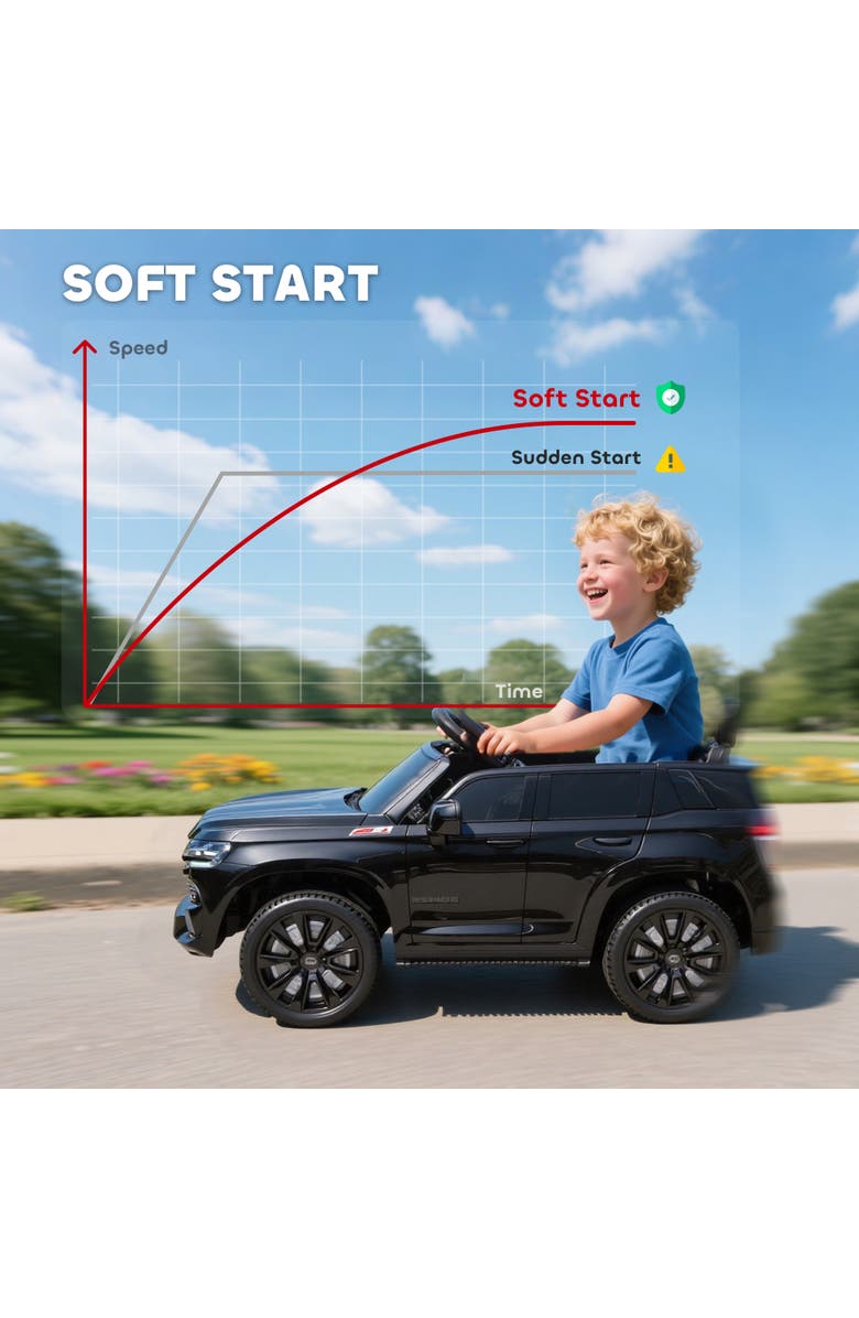 Aosom 12V Electric Ride-On Car with Remote Control, Horn, Alternate, color, Black