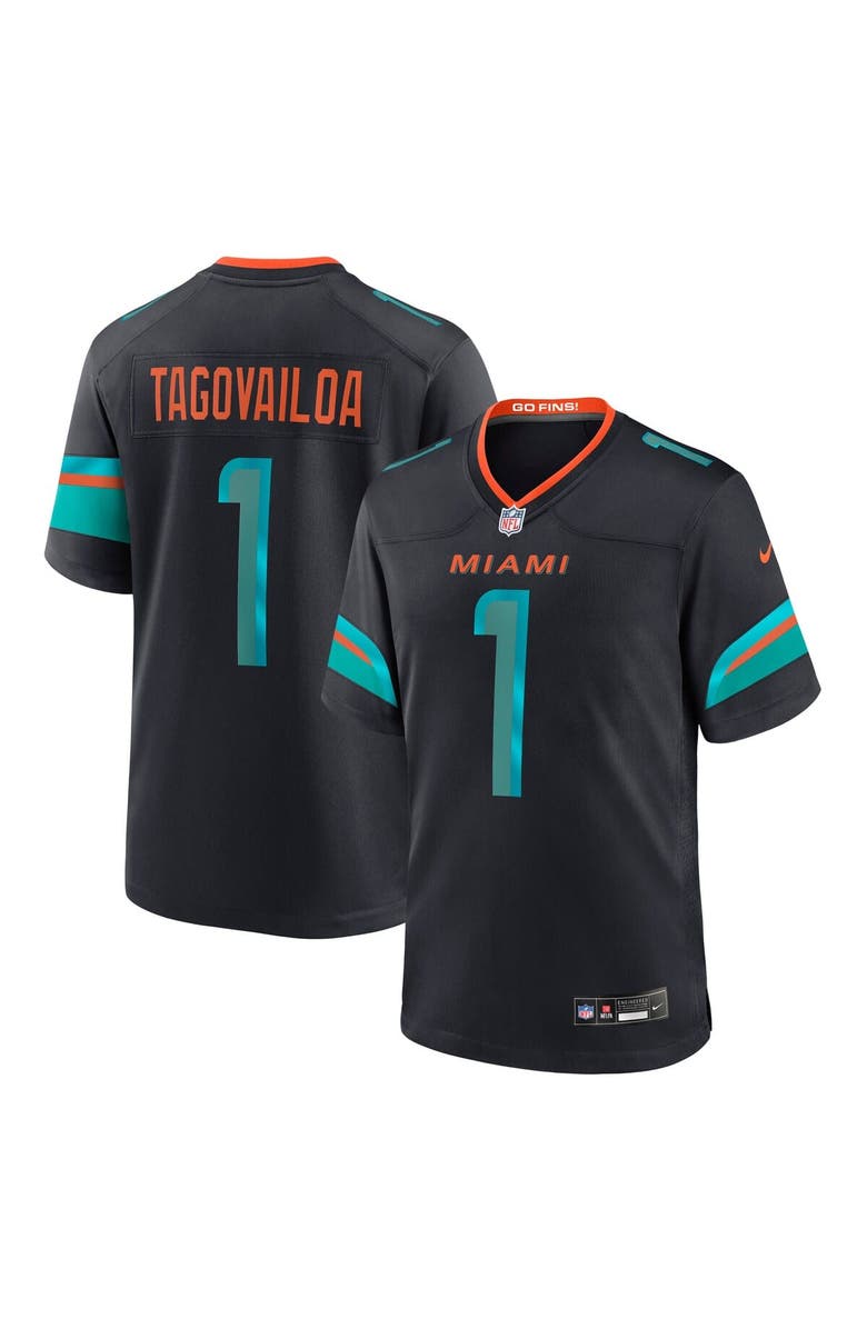 Nike Men's Nike Tua Tagovailoa Pitch Blue Miami Dolphins 2025 Rivalries Collection Game Jersey, Main, color, Navy