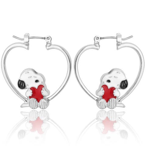 Snoopy Heart Hoop Earrings