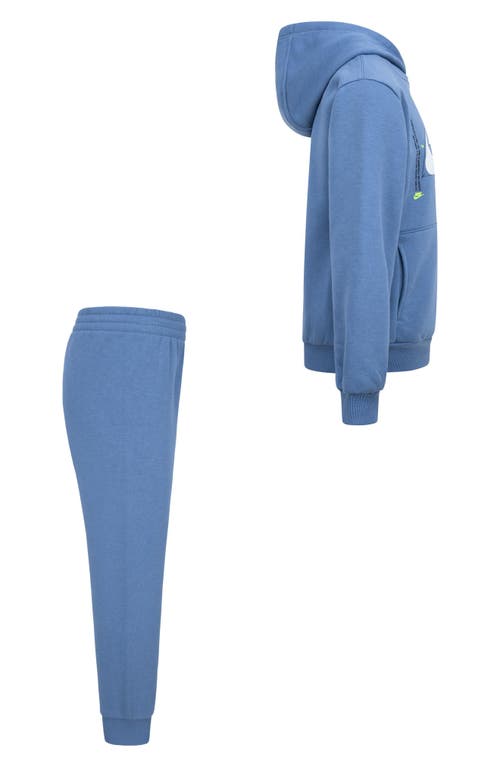 Nike Kids' Futura Wrap Hoodie & Pull-on Pants Set In Blue