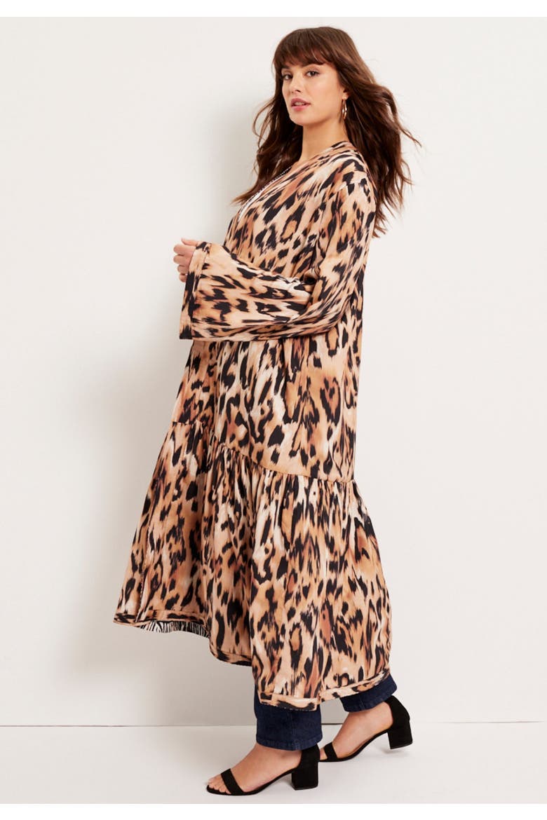Reversible Printed Duster, Alternate, color, NATURAL FLOWY ANIMAL