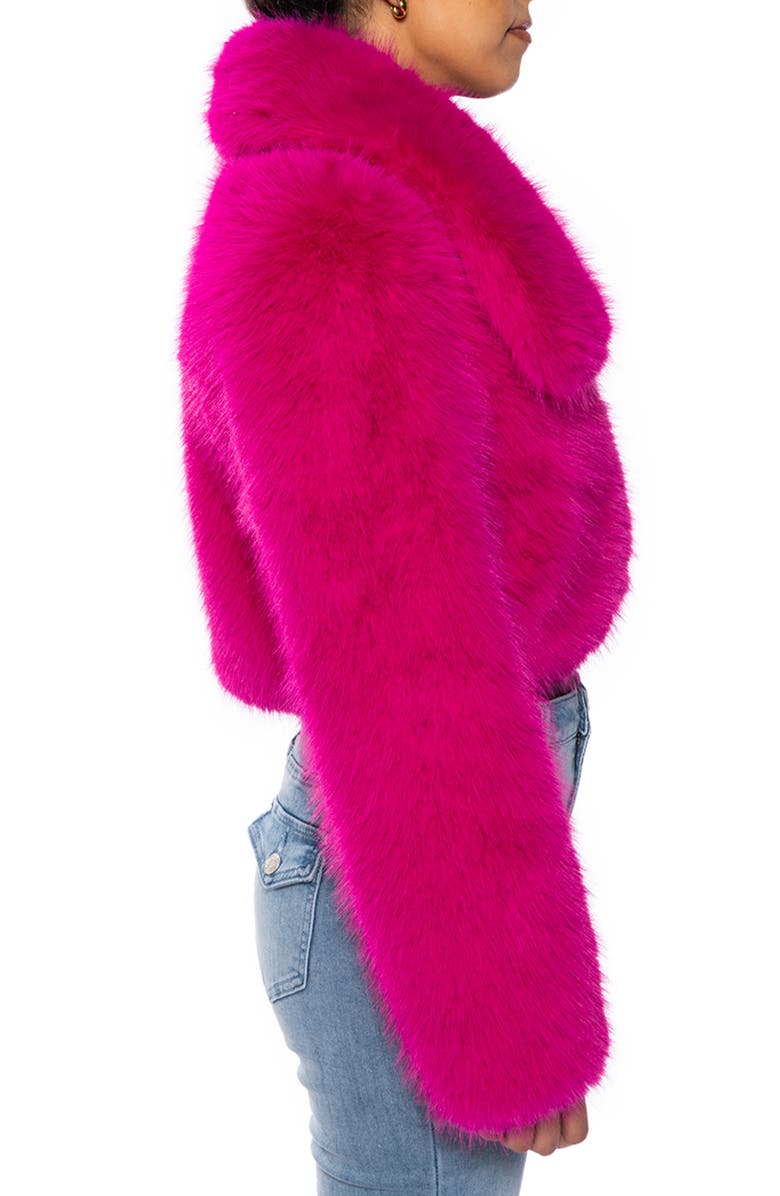 AZALEA WANG Crop Faux Fur Jacket, Alternate, color,