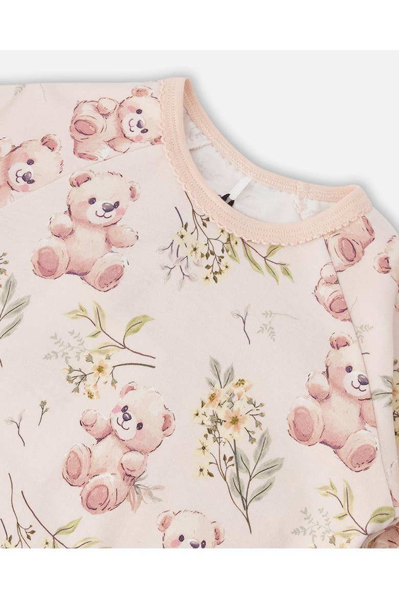 Organic Cotton Bear Two-Piece Pyjama Set, Alternate, color, Pale Rose Bear Print