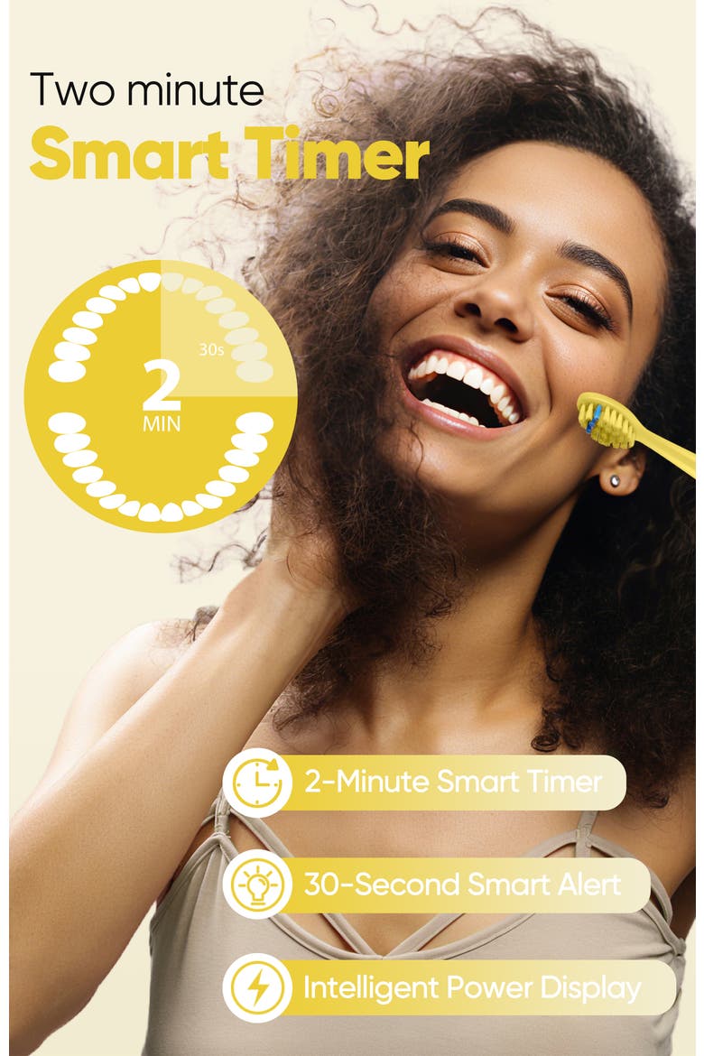 DY156 Essential Electric Toothbrush with 5 Modes, Alternate, color, Yellow