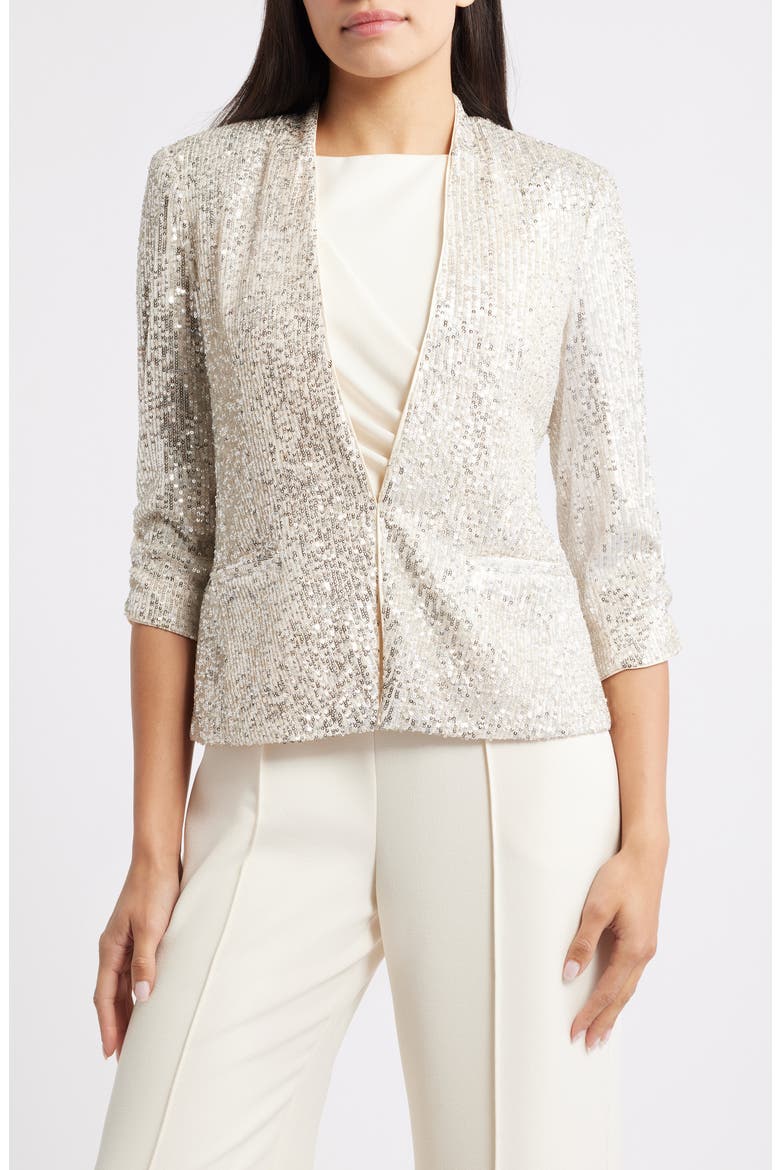 Sequin Blazer, Alternate, color, SILVER