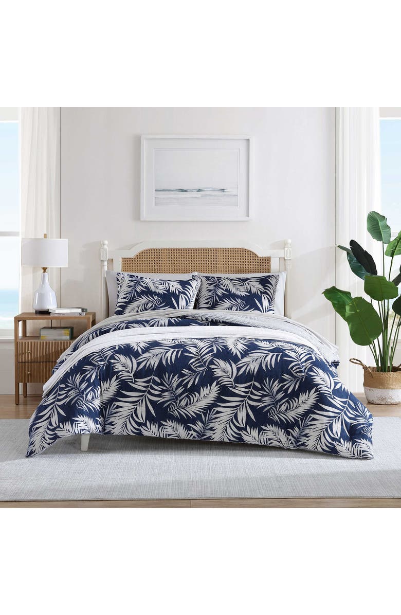 Nautica Marina Leaf Cotton Comforter Set, Alternate, color, Navy/ White
