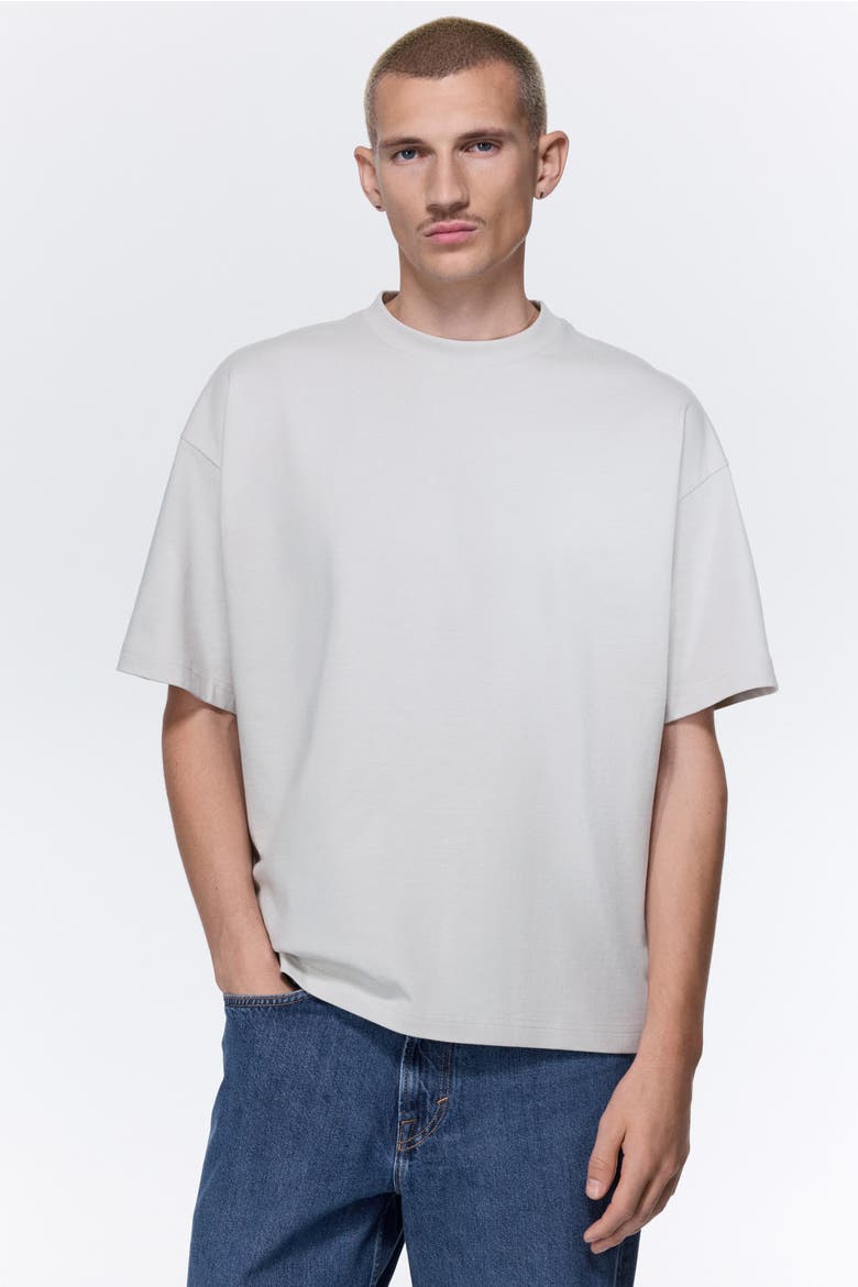 Oversized Fit Cotton T-shirt, Main, color, Light gray