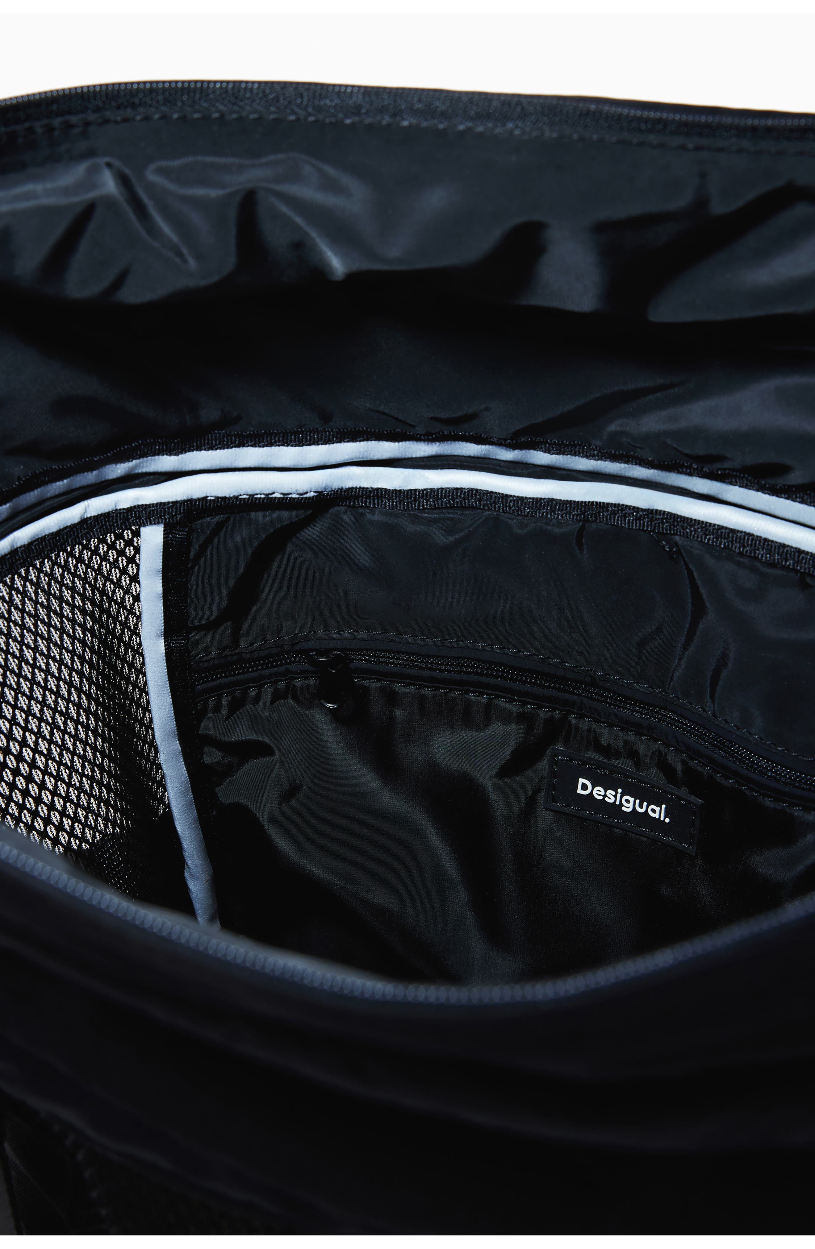 Desigual Large Nylon Modular Backpack, Alternate, color, Black