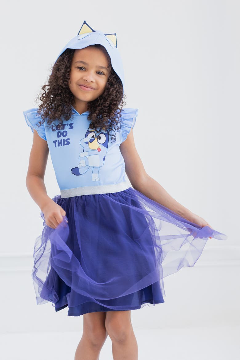 Hooded Dress, Alternate, color, Bluey Blue Purple