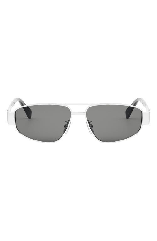 Celine Triomphe 57mm Pilot Sunglasses In Gray