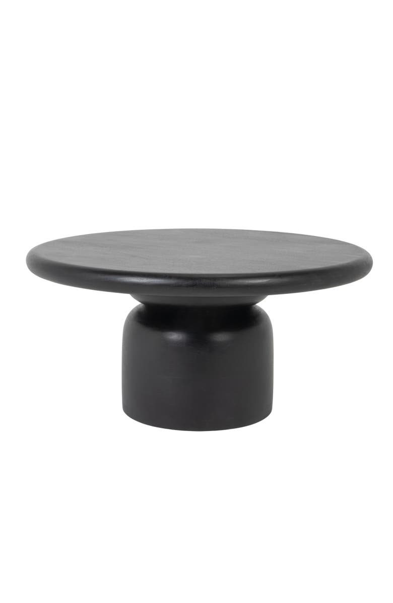 Storied Home Coffee Table with Stacked End Grain Base, Main, color, Black
