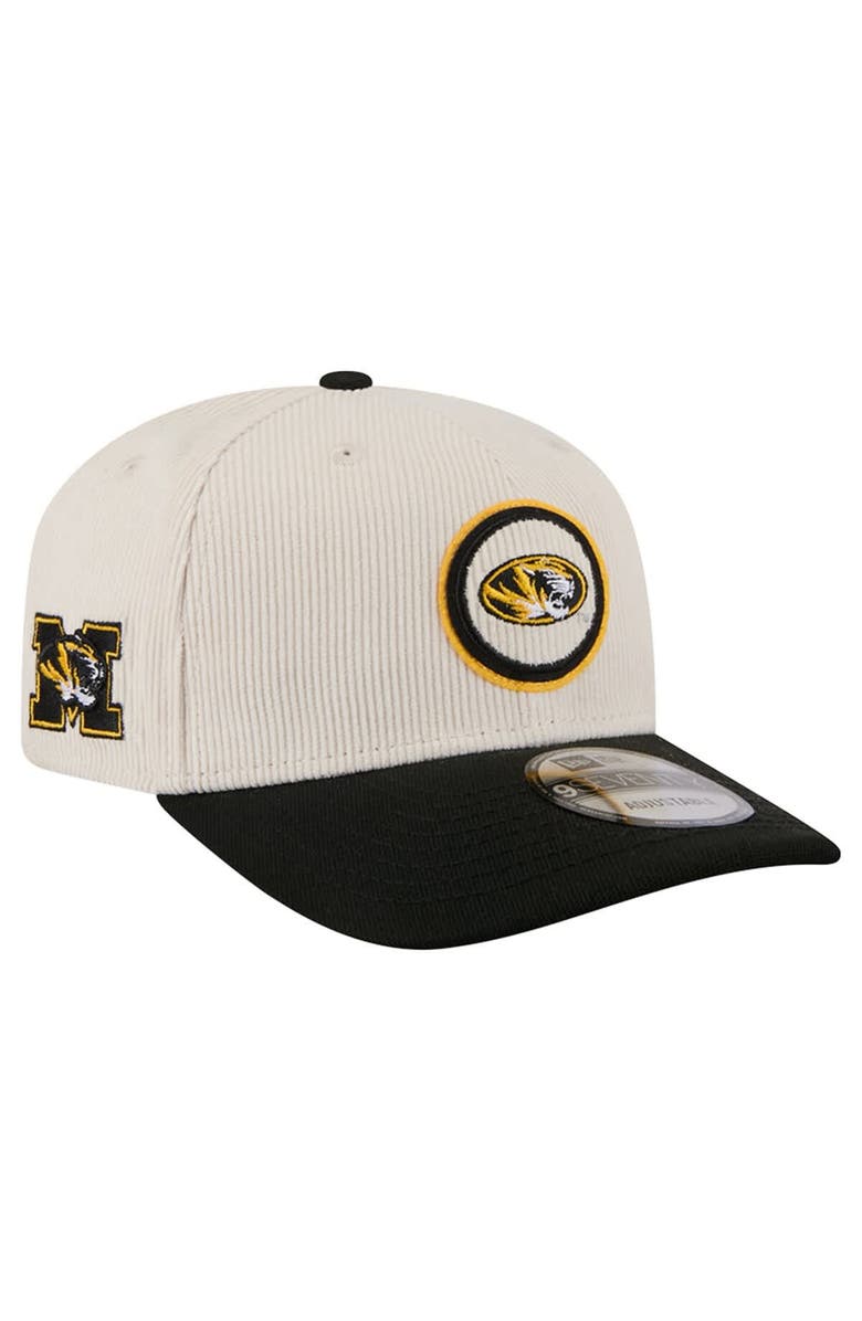 New Era Men's New Era Cream/Black Missouri Tigers Loyal Corduroy 9SEVENTY Adjustable Hat, Main, color, Cream