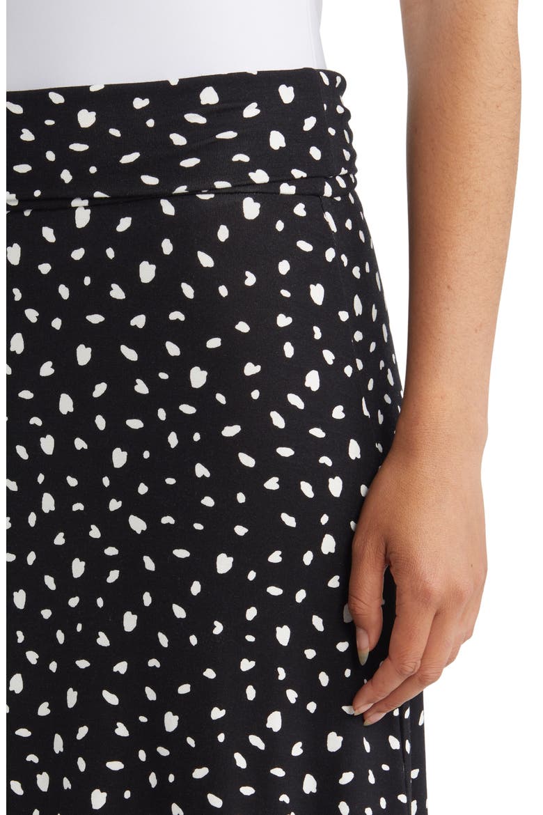 Roll Waist Maxi Skirt, Alternate, color, BLACK/IVORY