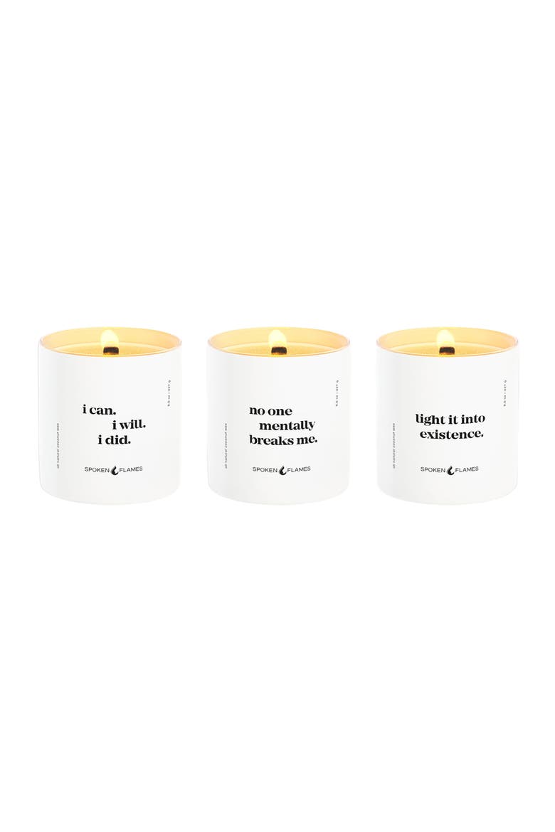 Straight Facts Candle Set, Alternate, color, Black And White