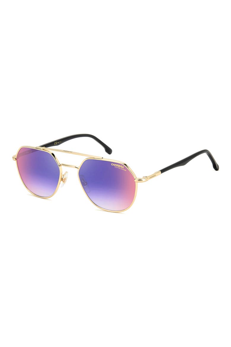 53mm Gradient Round Sunglasses, Alternate, color, BLACK GOLD B/ BLUE SF RED