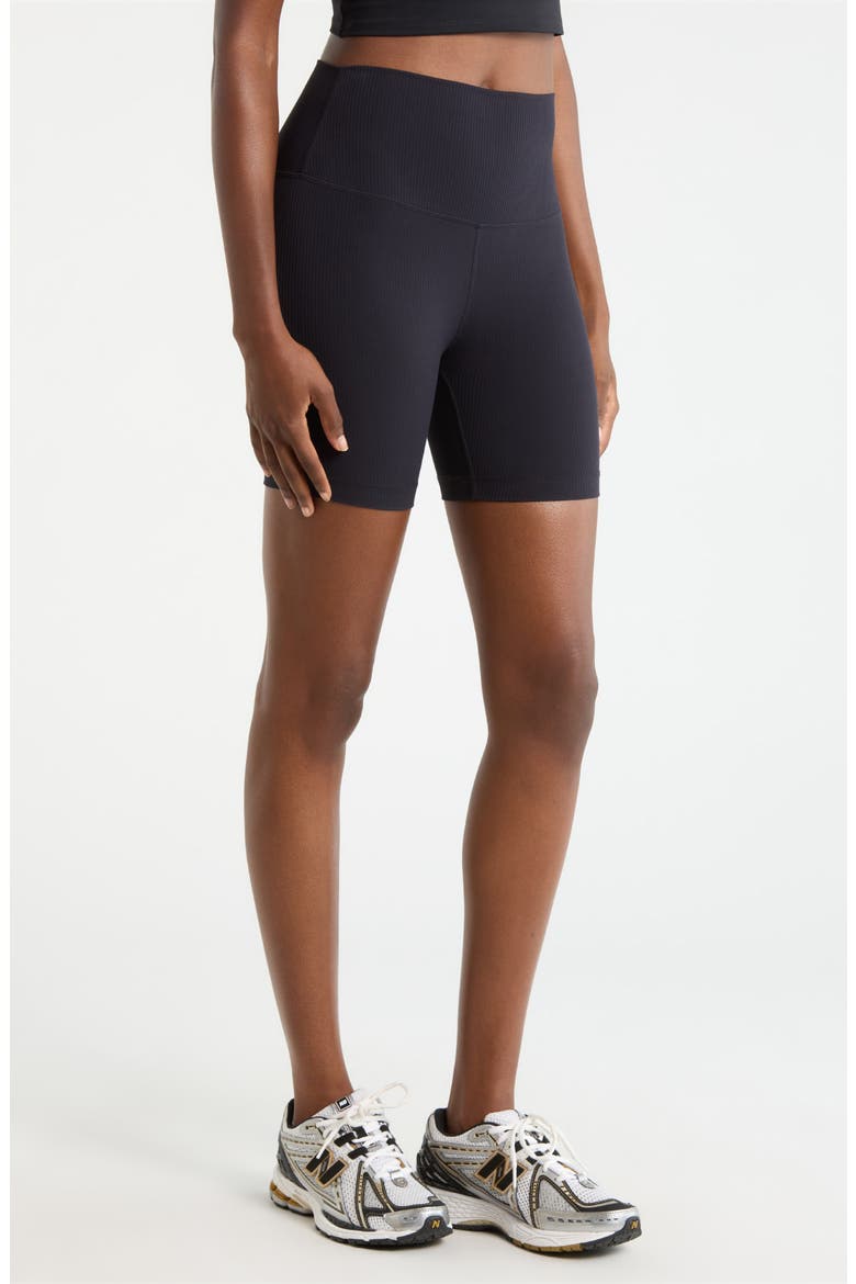 Ribbed Shorts, Alternate, color, BLACK