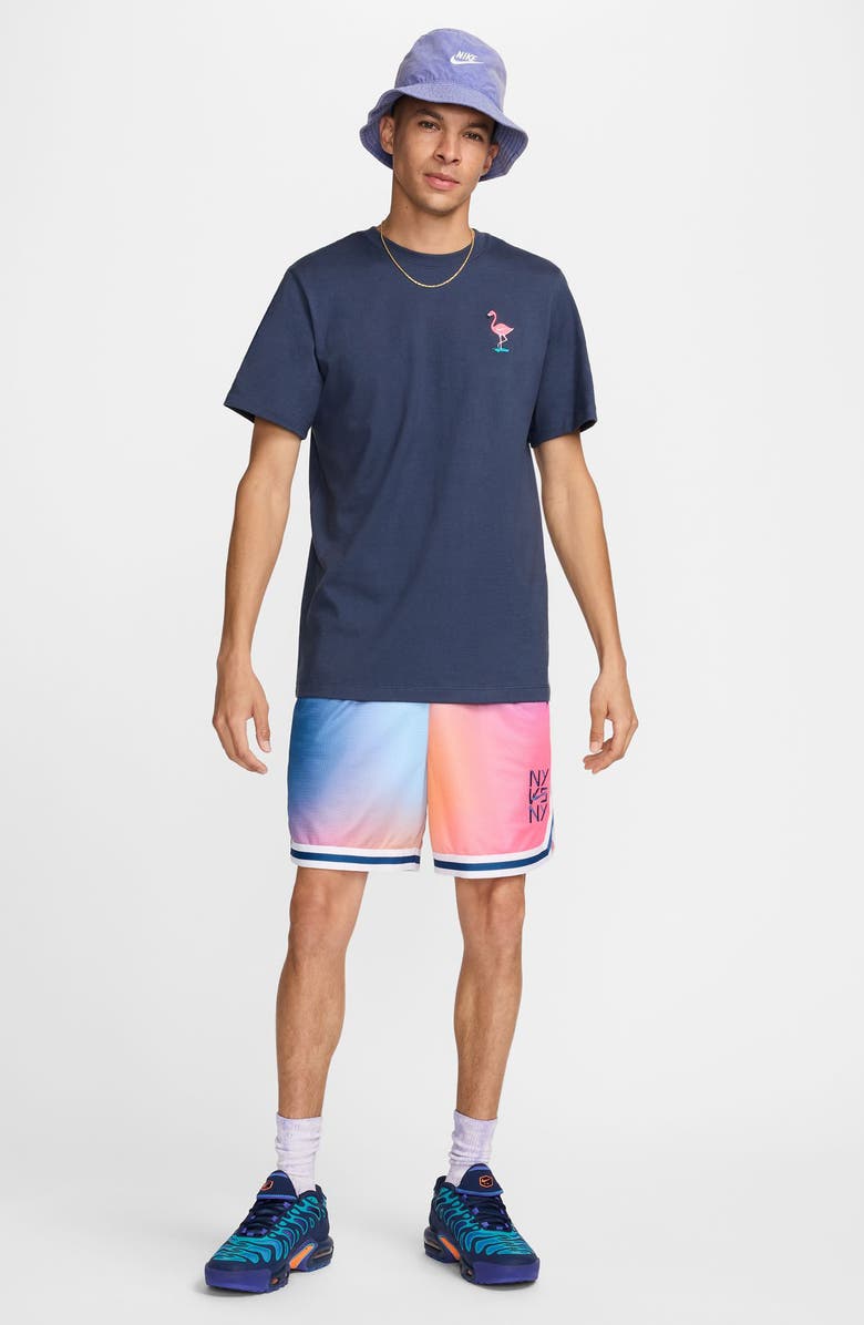 Nike Embroidered Cotton T-Shirt, Alternate, color, Thunder Blue