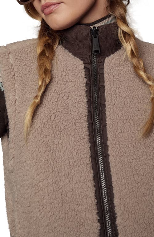 Alp N Rock Atlas Quilted & Faux Shearling Reversible Vest In Brown