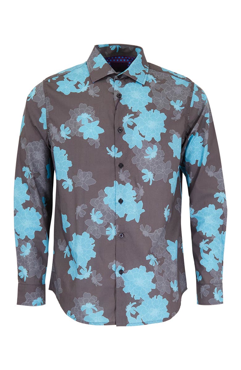 Lords of Harlech Norman Button-Up Shirt, Main, color, Softbloom Slate