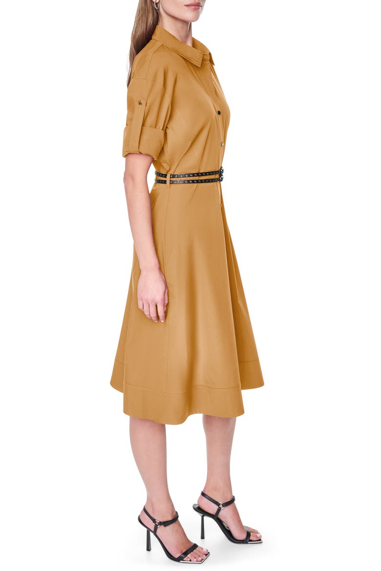 Long Sleeve Stretch Cotton Shirtdress, Alternate, color, DUNE