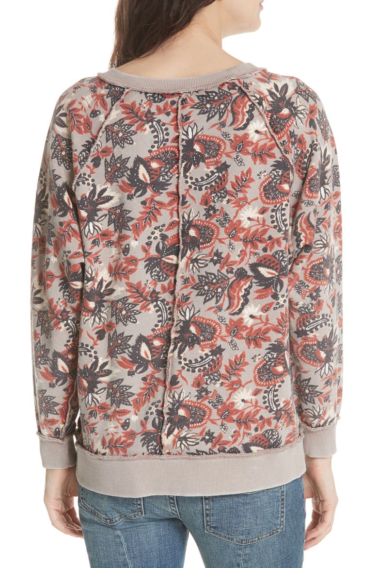 Go on Get Floral Sweatshirt, Alternate, color, BROWN