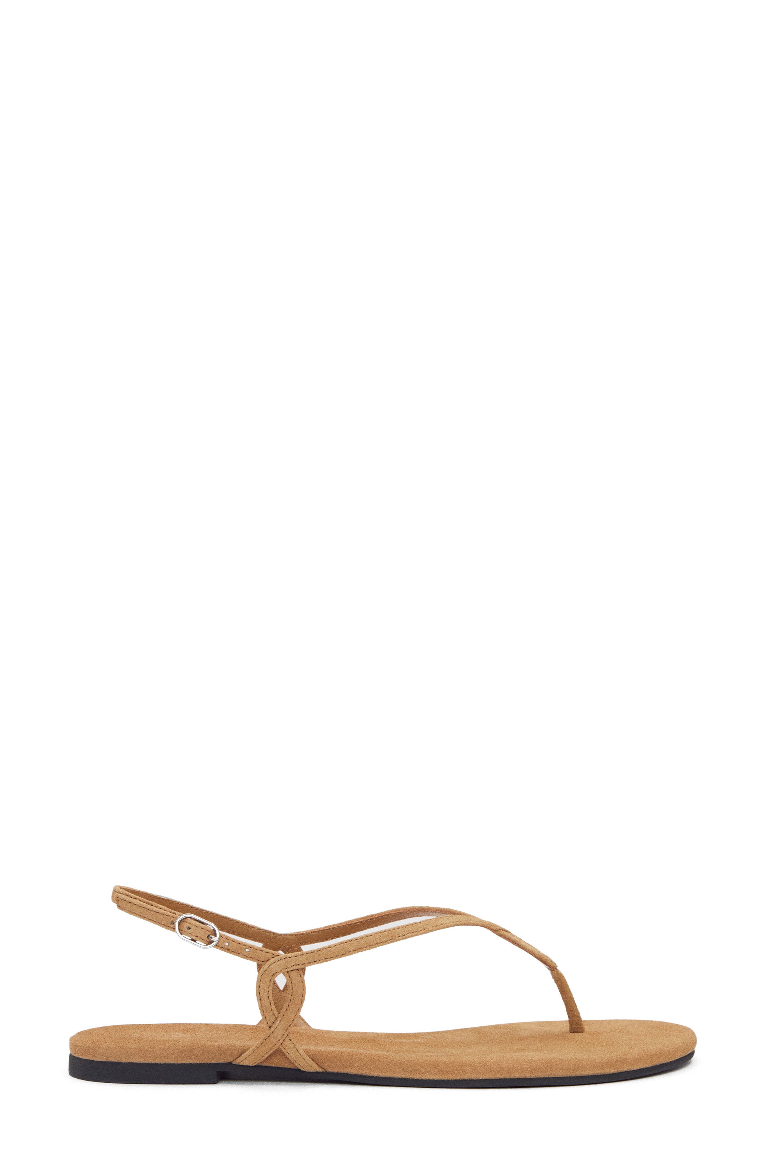 Luna Flat Sandal, Alternate, color, PEANUT BUTTER SUEDE