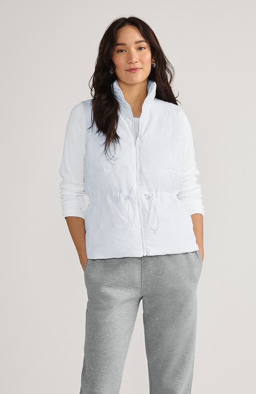 Lands' End Wanderweight Reversible Packable Down Vest In White/blue Colorblock