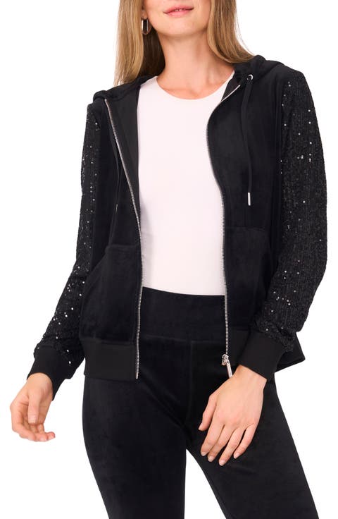 Sequin Sleeve Hoodie