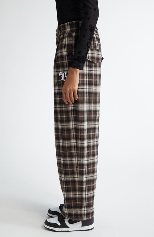 Shop Bella Dona Bella Doña Plaid Wide Leg Pants In Brown And White Plaid