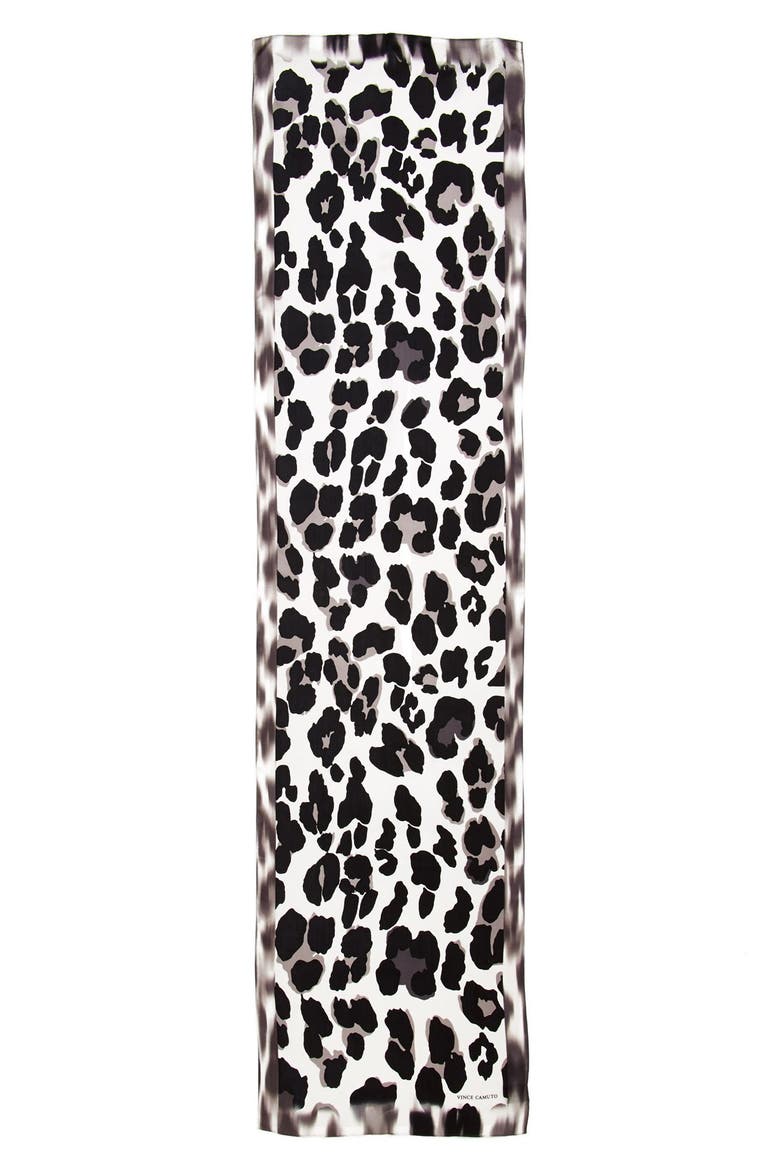 Collection XIIX 'Blur Cheetah' Silk Scarf, Alternate, color, BLACK