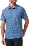 TravisMathew Techwoven Sunlight Floral Short Sleeve Performance Button-Up Shirt