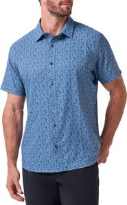TravisMathew Techwoven Sunlight Floral Short Sleeve Performance Button-Up Shirt