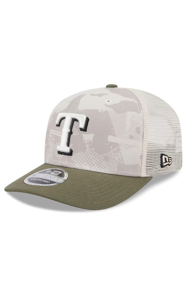New Era Men's New Era Light Beige/Olive Texas Rangers 2025 Armed Forces Day 9SEVENTY Stretch-Snap Hat, Alternate, color, 