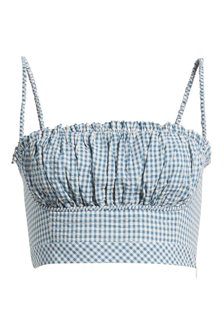 The Maisie Check Crop Camisole, Alternate, color, TEAL GINGHAM