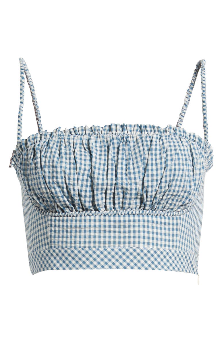 Hill House Home The Maisie Check Crop Camisole, Alternate, color, Teal Gingham