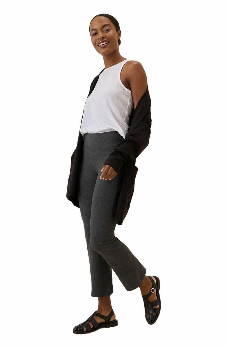 Pact On the Go-To Cropped Bootcut Legging Made with Organic Cotton, Alternate, color, Charcoal Heather