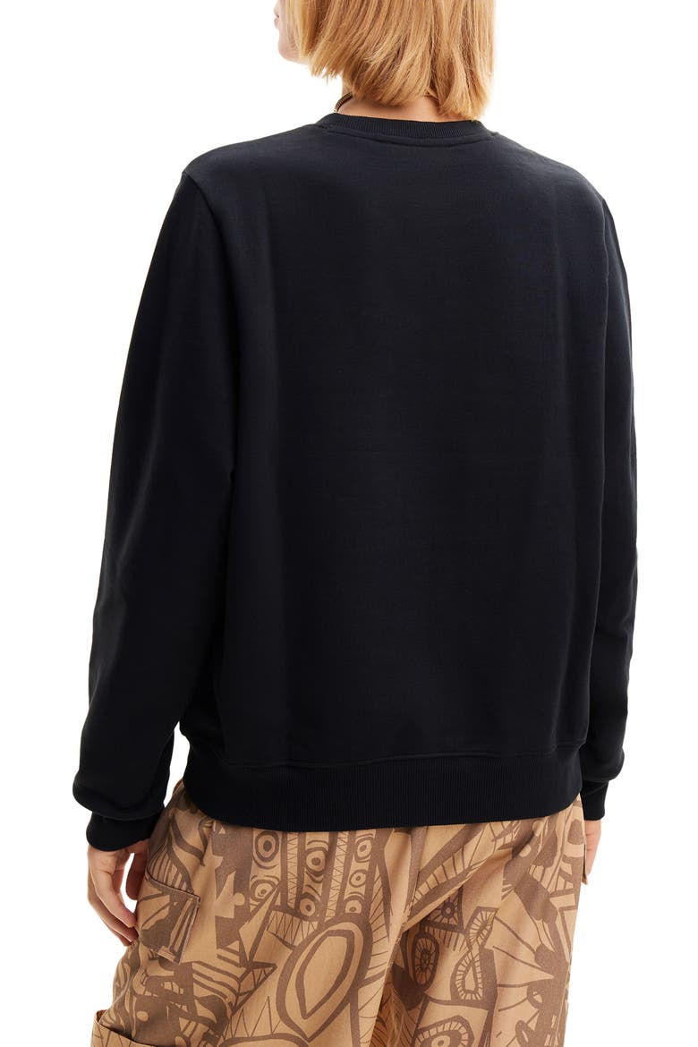 Imagotype Embossed Sweatshirt, Alternate, color, BLACK