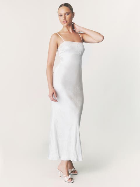 Paloma Satin Floral Jacquard Maxi Dress