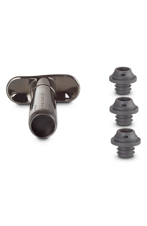 LE CREUSET LE CREUSET METAL WINE PUMP AND 3 STOPPERS