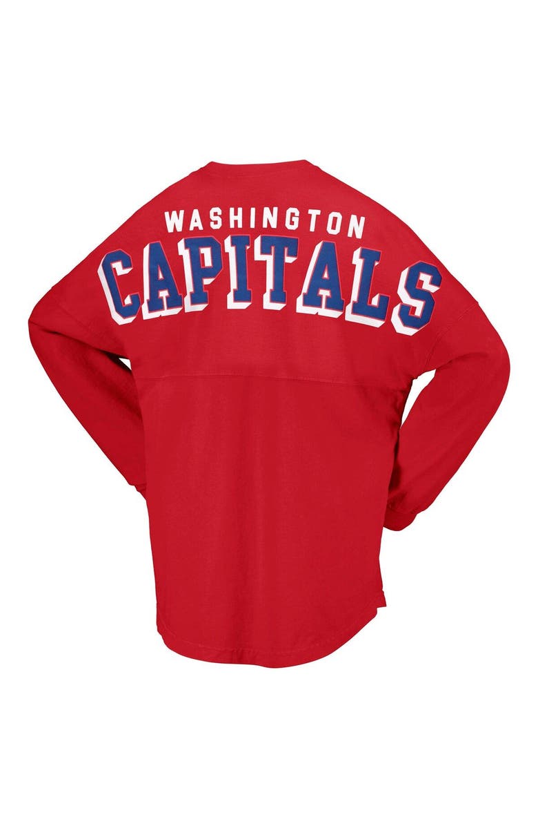 FANATICS Women's Fanatics Branded Red Washington Capitals Spirit Lace-Up V-Neck Long Sleeve Jersey T-Shirt, Alternate, color, Red