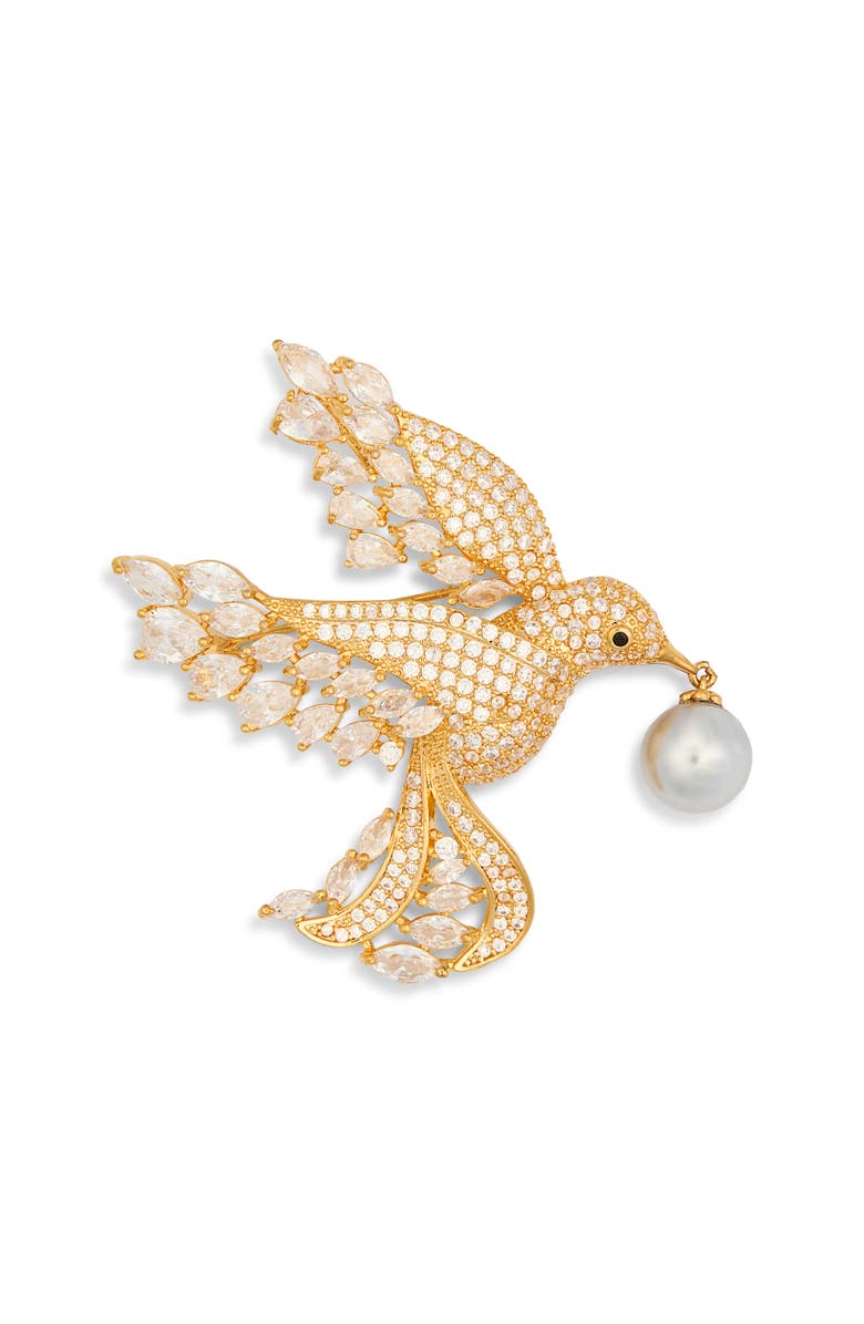 EYE CANDY LOS ANGELES Josie Cubic Zirconia Hummingbird Brooch, Main, color, 