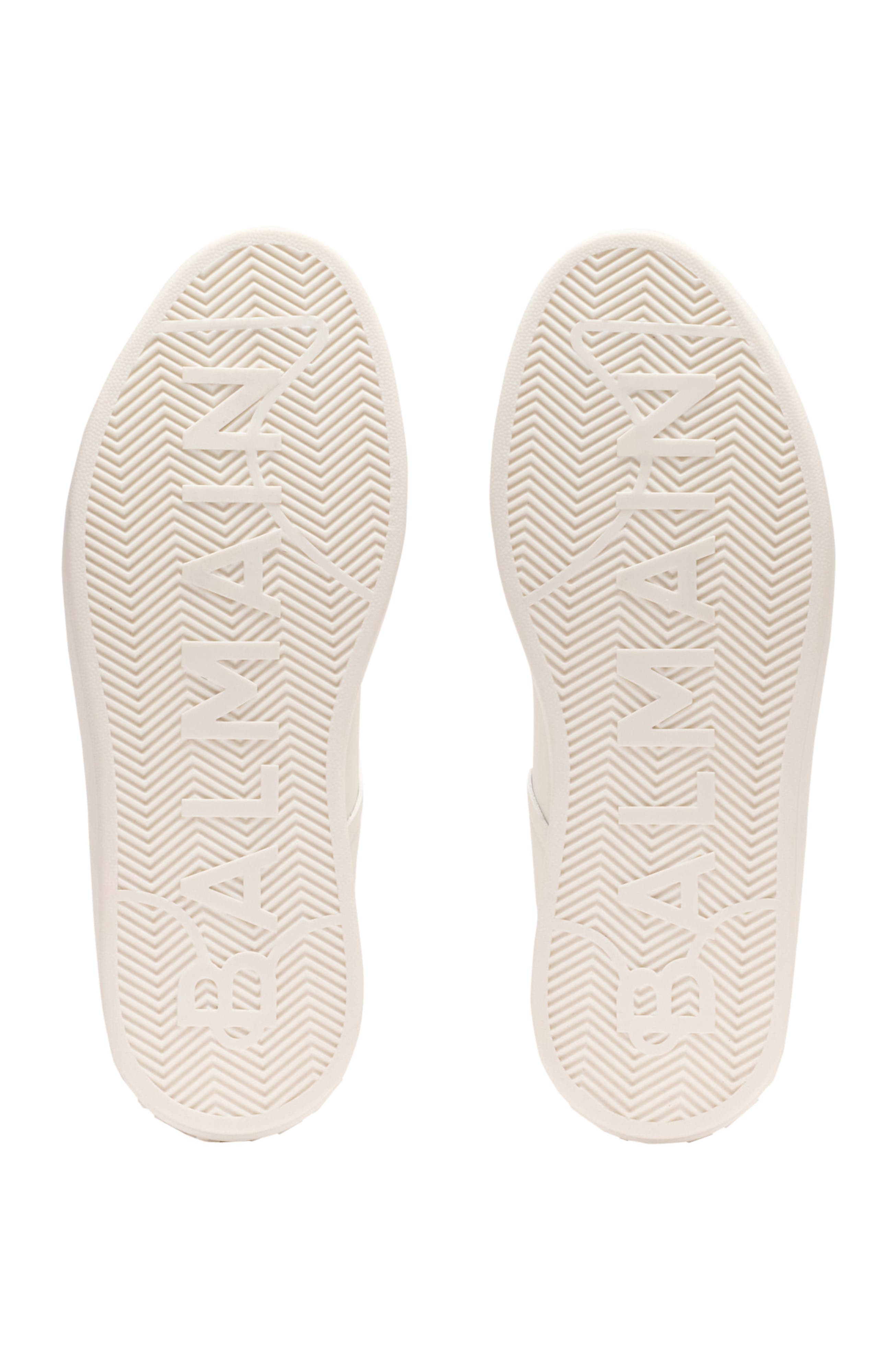 Balmain B-Court printed calfskin trainers, Alternate, color, White